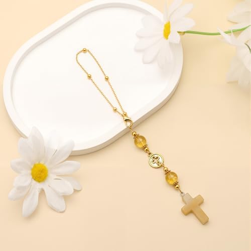 Citrine Cross Car Hanging Ornament - Image 6