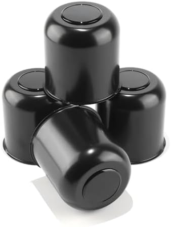 4Pcs 4.25" Stainless Trailer Wheel Center Caps, 4.29" H Matte Black - Image 2