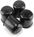 4Pcs 4.25" Stainless Trailer Wheel Center Caps, 4.29" H Matte Black by DEWFLEW