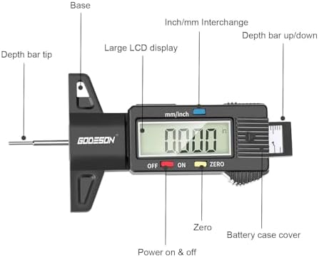 GODESON Digital Tyre Tread Depth Gauge UK, 0-25.4 Mm Inch Tyre Guage Digital - Image 6
