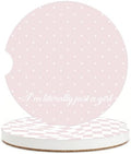 Pink Coquette Car Coasters for Cup Holders, Absorbent Car Coaster for Women by CRASHOT