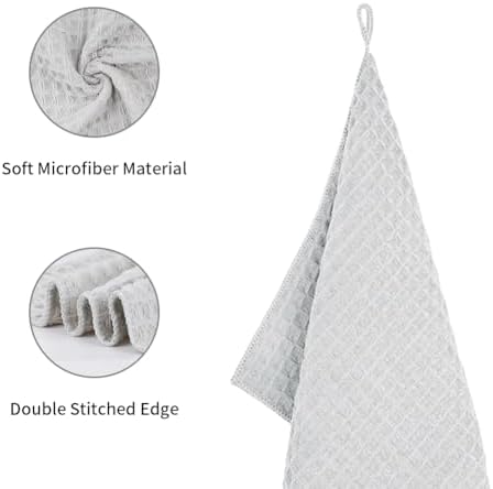 watchget Microfiber Cleaning Cloth, Barista Micro Towels 10 Pack Light Grey - Image 3