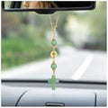 Green Aventurine Cross Car Hanging Ornament by RisyfjewJewelry