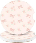 Cute Bowknot Car Coasters, Absorbent 2 Pack by Watbro