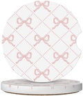Pink Bow Car Coasters for Cup Holder Absorbent Ceramic Cup Coaster 2 Pack Anti by Unknown