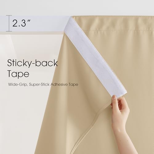 NICETOWN Gazebo Curtains Windproof Adhesive Top W84xL96 Biscotti Beige - Image 2