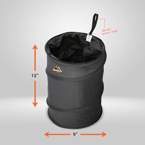 Armor All Car Trash Can, 3.3 Gallon Pop-Up Garbage Bin, Waterproof, Loop - Image 2