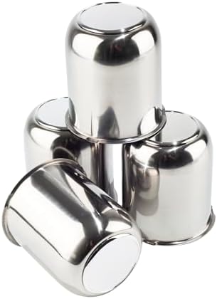 4Pcs 3.19" Stainless Trailer Wheel Center Caps, 3.62" H Chrome - Image 2