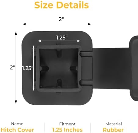 BougeRV 1 1/4 Inch Trailer Hitch Cover, Tow Tube Plug Insert Cap - Image 2