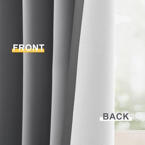 Yakamok Grey 100% Blackout Curtain Panels 72 inches, 2 Panels - Image 6