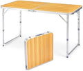 4Ft Portable Folding Table, 3 Adjustable Heights Lightweight Aluminum Picnic by Unknown
