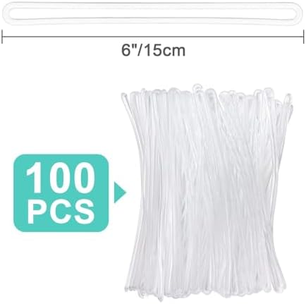 300 Pack Clear Plastic Luggage Straps, Worm Loops - Image 2