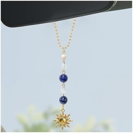 Sun Hanging Car Charm, Rear View Mirror Cute Boho Dangling Sun Car Decor by Unknown