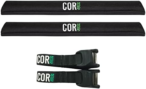 COR Surf Aero Roof Rack Pads, No-Scratch Tie Down Straps, 28in Wide 10ft by CORSurf