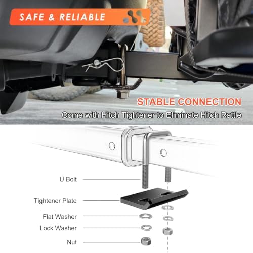 Hitch Mount Cargo Carrier Rack Basket 53"*19"*5"+Waterproof Bag 9 Cu.Ft. - Image 5