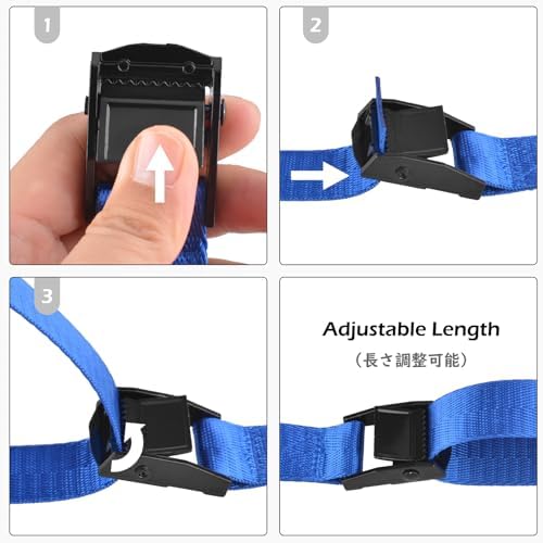 TRIWONDER Cinch Tie Down Strap Lashing Straps Heavy Duty Nylon Straps - Image 4