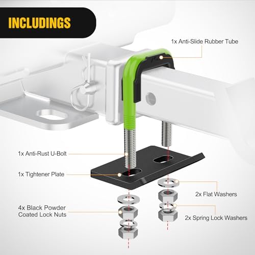 Nilight Trailer Hitch Tightener Anti-Rattle Green U-Bolt - Image 4