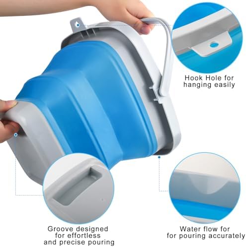 Collapsible Mop Bucket and Ice Bucket-5L Household Cleaning Silicone Dust Mops - Image 4