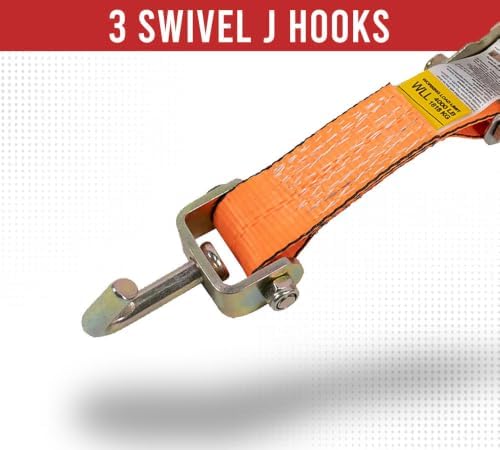 Mytee Products 8 Pack 2" x9' Over The Wheel Tire Straps w/Ratchet, Swivel J - Image 3