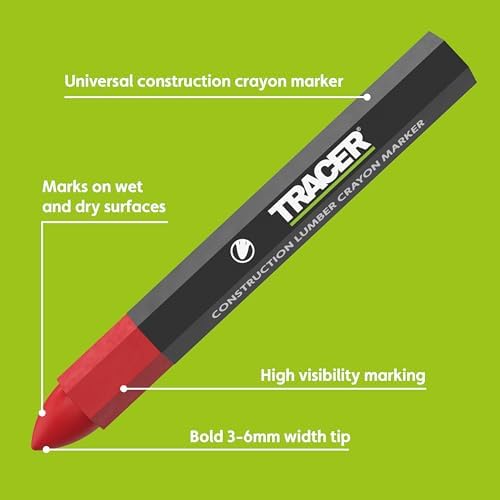 Tracer Red Lumber Crayon Markers, Construction Crayon Set - Image 2