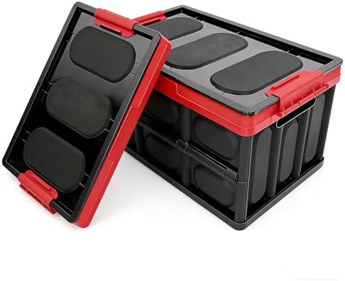 Collapsible Storage Bins with Latching Lids 55L, Trunk Organizer by auleef