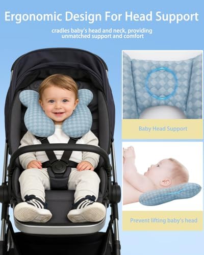 KAKIBLIN Baby Travel Pillow, Upgraded Baby Neck Pillows - Image 3