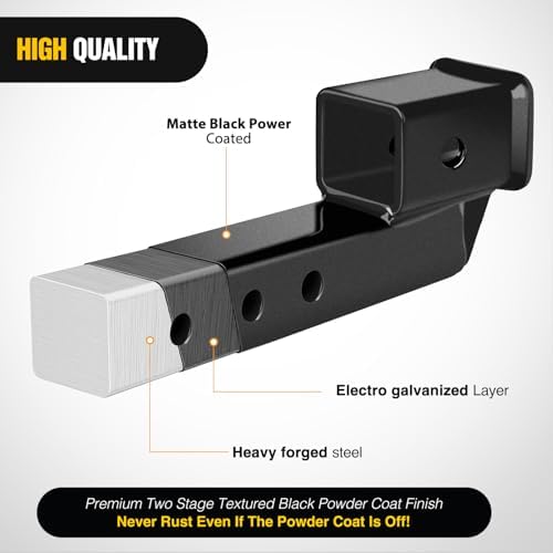 Nilight Trailer Hitch Extension 2 Inch Rise or Drop Extend 5" 7" 9" Length - Image 3