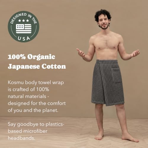 Luxury Organic Japanese Cotton Waffle Body Towel Wrap - Image 3