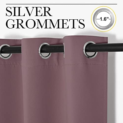 NICETOWN Window Curtain Panels, Dry Rose, 1 Pair, 34 by 84-inch, Thermal - Image 3