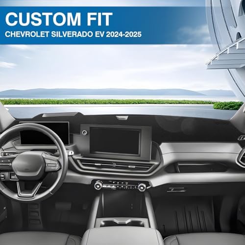 KUST Black Dash Cover for Chevrolet/Chevy Silverado EV 2024 2025 2026 Polyester - Image 3