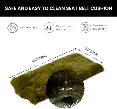 Andalus Genuine Sheepskin Car Seat Belt Cover Pad – Soft Fuzzy, Comfy Fluffy - Image 5