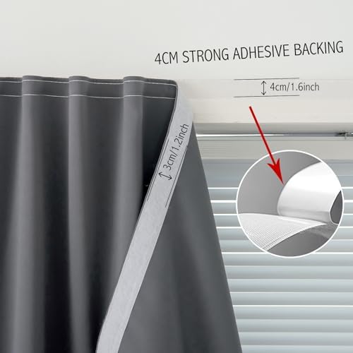 Magic Tape Blackout Curtains for Bedroom No Drillng Self Adhesive Curtains No - Image 7