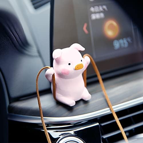 YGMONER Super Cute Swinging Pig Car Mirror Hanging Ornament Car Interior - Image 6