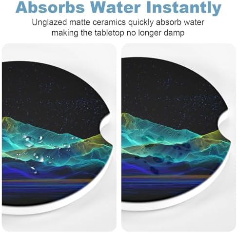 2 Pack Car Cup Holder Coaster, 2.63 inch Anti Slip Insert Absorbent Ceramic Car - Image 6