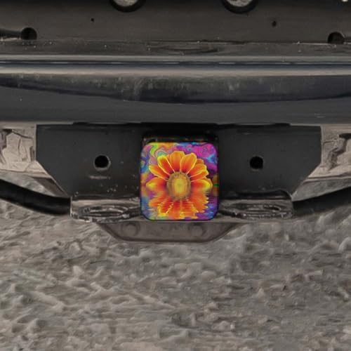 Swono Sunflower Tow Hitch Covers Bright Reflection Wave Colorful Sunflowers - Image 5