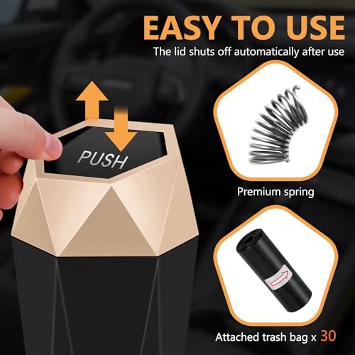 Car Trash Can with Lid, 30 Trash Bags, 2 Pack - Image 2