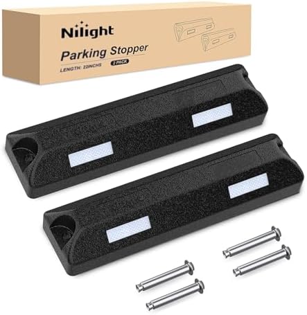 Nilight 22 Inch Rubber Parking Curbs, Heavy Duty Wheel Stops by Nilight