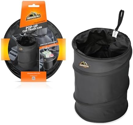 Armor All Car Trash Can, 3.3 Gallon Pop-Up Garbage Bin, Waterproof, Loop by ArmorAll