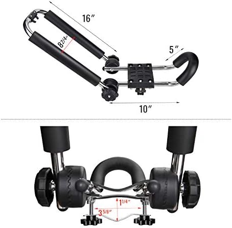 Kayak Roof Rack for 2 Kayaks Foldable Stainless Steel J-Bar Rack Roof Top Mount - Image 2