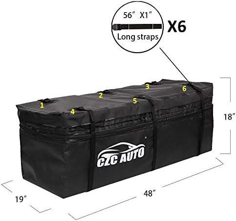 CZC AUTO Expandable Hitch Cargo Carrier Bag 9.5 cu. ft, Waterproof - Image 3