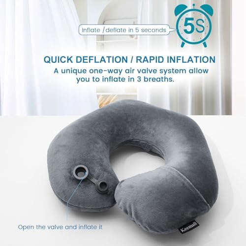Keemall Inflatable Travel Neck Pillow, Cervical Support - Image 3