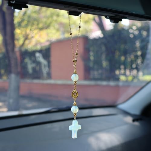 Opalite Cross Car Hanging Ornament Gift Box - Image 2