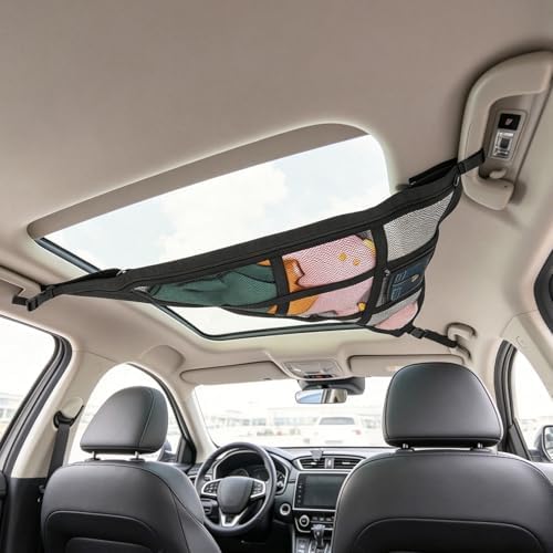3 Handle Car Ceiling Cargo Net for SUV Roof Storage by Kaskawiselife