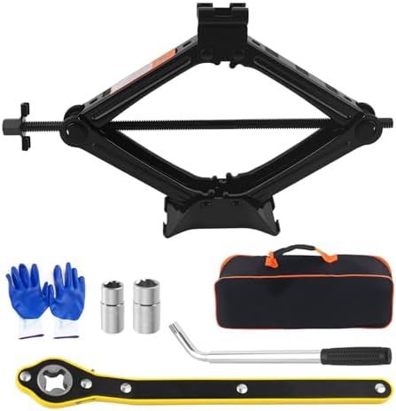 2T Scissor Jack for Car Tool Kit, Heavy Duty Car Tire Changing Kit for by Unknown