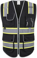 XIAKE Reflective Safety Vest for Men & Women High Visibility Class 2 Vest by XIAKE