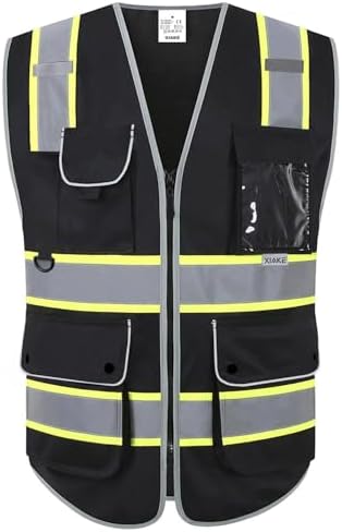 XIAKE Reflective Safety Vest for Men & Women High Visibility Class 2 Vest by XIAKE