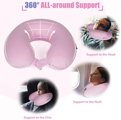 SAIREIDER Travel Neck Pillow 100% Pure Memory Foam Airplane Pillow - Image 3