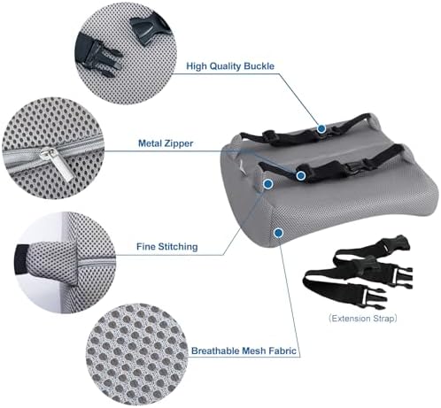 Lumbar Pillow for Chair and Car, Back Support for Office, Memory Foam Cushion - Image 4