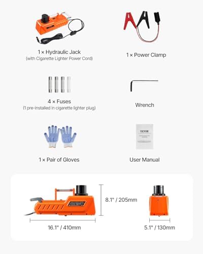 VEVOR Electric Car Jack, 15 Ton Hydraulic Jack Lift, Hydraulic Lifting Range - Image 7