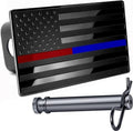 5"x3" American Black Flag Metal Hitch Cover by AutoAccessores